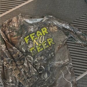 Realtree Kids Long Sleeve Camouflage Shirt with Yellow Print